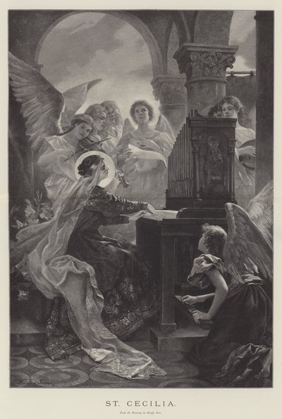 St Cecilia (rytina) od English School