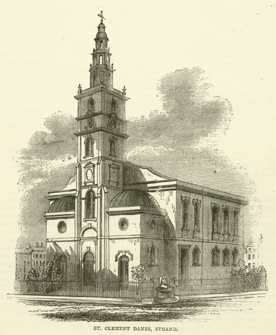 St Clement Danes, Strand (rytina) od English School