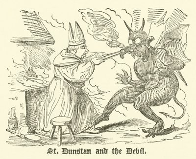 St Dunstan a ďábel (rytina) od English School