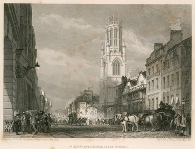 Kostel St Dunstans, Fleet Street, Londýn od English School