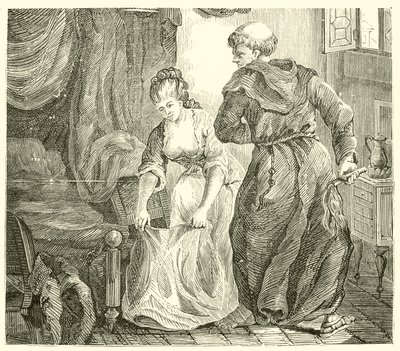 Svatý Edmund, biskup z Canterbury, byl během studií v Paříži trýzněn velmi krásnou mladou ženou. od English School