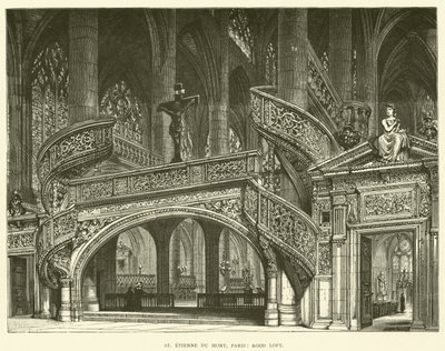 St Etienne du Mont, Paříž, Rood Loft (rytina) od English School