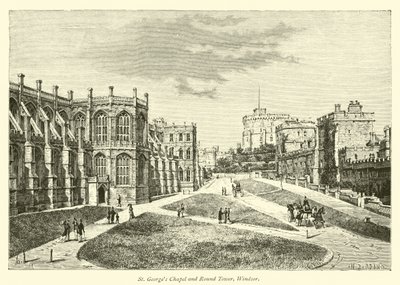 Kaple svatého Jiří a kulatá věž, Windsor od English School