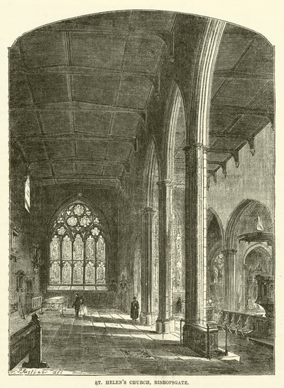Kostel St Helen, Bishopsgate (rytina) od English School
