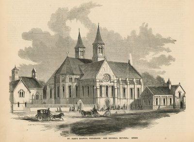 Kostel St Judes v Bethnal Green od English School