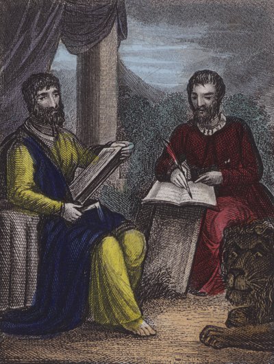 St Matthew, St Mark (barevná rytina) od English School