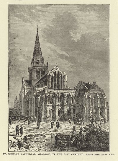 Katedrála St Mungos, Glasgow, v minulém století, z East Endu od English School