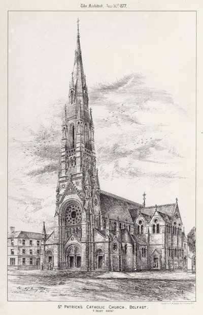 Katolický kostel svatého Patrika, Belfast (rytina) od English School