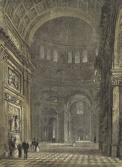 Katedrála St Pauls, interiér dómu, při pohledu na severní transept od English School