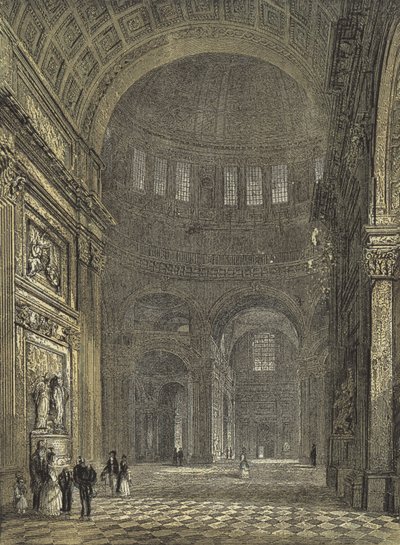 Katedrála St Pauls, interiér dómu, při pohledu na severní transept od English School