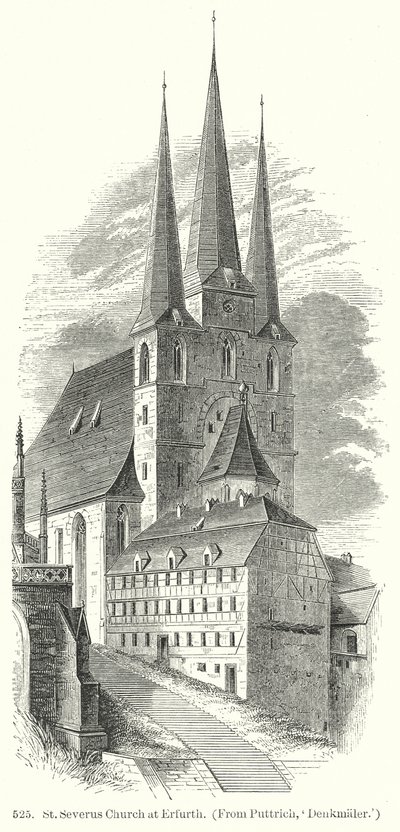 Kostel sv. Severa v Erfurthu (rytina) od English School