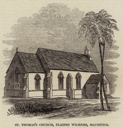 Kostel svatého Tomáše, Plaines Wilhems, Mauritius (rytina) od English School