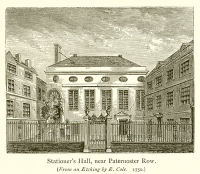 Stationers Hall, poblíž Paternoster Row od English School