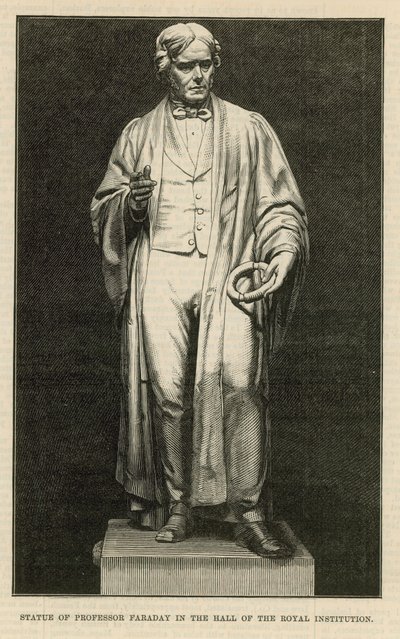 Socha profesora Faradaye v sále Královské instituce od English School