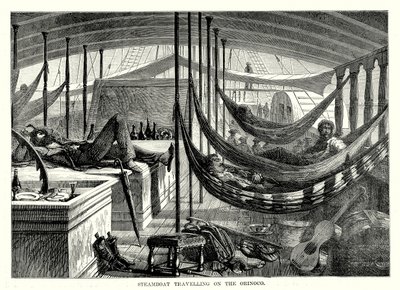 Parník plující po Orinoku (rytina) od English School