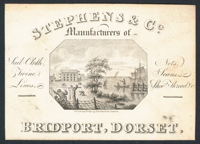 Stephens & Co, výrobci plachet, sítí, motouzů, šňůr a nití do bot, vizitky od English School