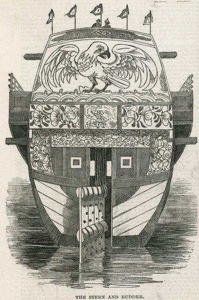Záď a kormidlo z Chinese Junk přivezli do Londýna jako turistickou atrakci od English School