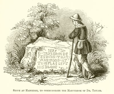 Stone at Hadleigh, na památku mučednické smrti Dr. Taylora od English School