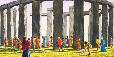 Stonehenge (kvaš na papíře) od English School