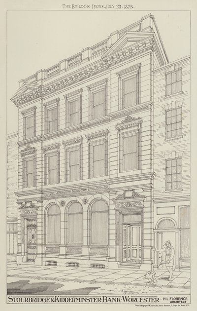 Stourbridge and Kidderminster Bank, Worcester (rytina) od English School