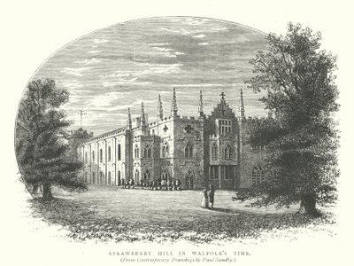 Strawberry Hill za Walpolea (rytina) od English School