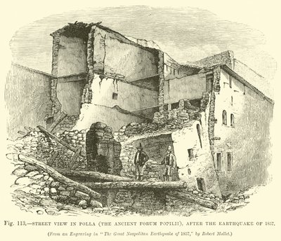 Pohled na ulici v Polle (starověké fórum Popilii), po zemětřesení v roce 1857 od English School