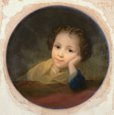 Study of a Child, c.1850 (olej na kartě) od English School