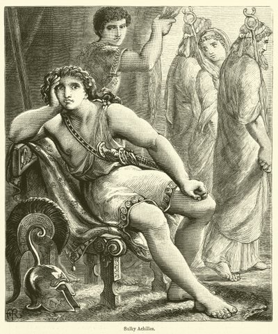 Sulky Achilles (rytina) od English School