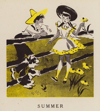 Léto (barevná litografie) od English School