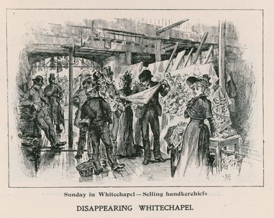 Neděle ve Whitechapel - prodej kapesníků od English School
