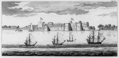 Surat Fort, Gujarat, Indie, cca 1770 (rytina) od English School