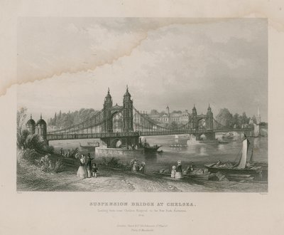 Visutý most v Chelsea, vedoucí poblíž Chelsea Hospital do New Park, Battersea od English School