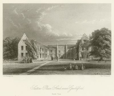 Sutton Place, Send, poblíž Guildford, North View (rytina) od English School