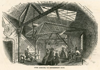 švýcarská zbrojnice; nebo Občerstvení, Koloseum, Regents Park, Londýn od English School