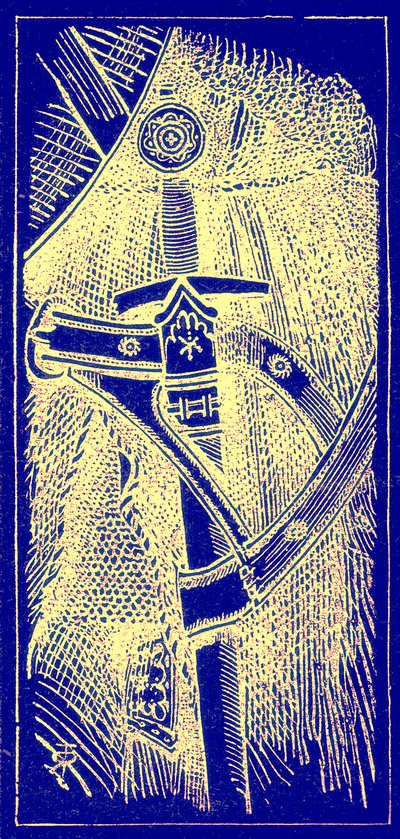 Meč, ilustrace z knihy The Illustrated History of the World, vydané kolem roku 1880 (digitálně upravený obrázek) od English School