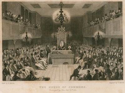 Dolní sněmovna, zničená požárem, 16. října 1834 od English School