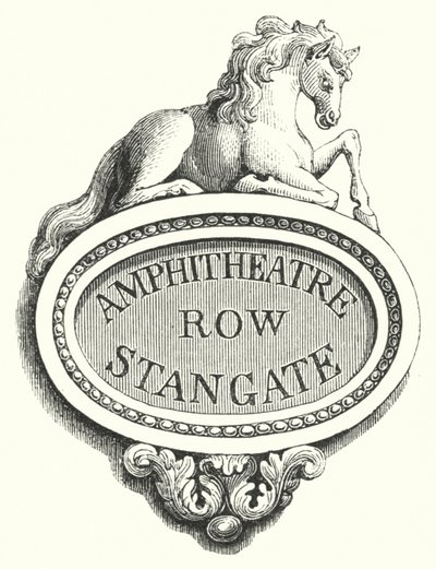 Tablety pro ulice-rohy, Amphitheatre Row, Stangate (rytina) od English School