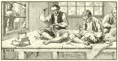 Krejčí - konec 18. století (inkoust na papíře) od English School
