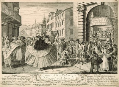 Chuť a la mode v roce 1748 ve srovnání s rokem 1711 od English School