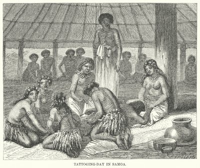 Den tetování na Samoe (rytina) od English School