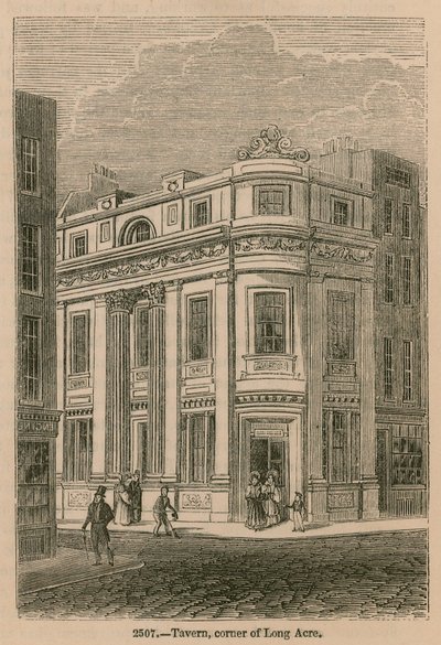 Taverna, roh ulice Long Acre, Londýn od English School