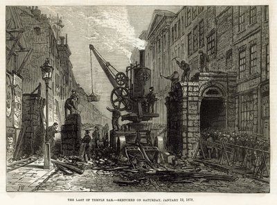 Temple Bar, Londýn. Demolice, 12. ledna 1878 od English School