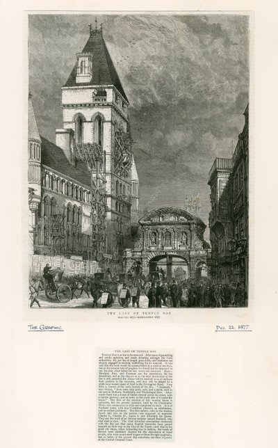 Temple Bar, Londýn. Demolice, 1877 od English School