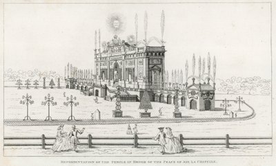 Chrám na počest míru z Aix la Chapelle 1749 od English School