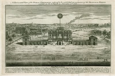 Chrám na počest míru z Aix la Chapelle 1749 od English School