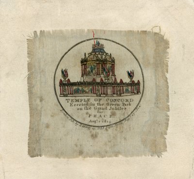 Chrám v Concordu na oslavu míru z roku 1814 (tisk na hedvábí) od English School