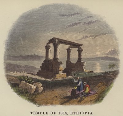 Chrám Isis, Etiopie (barevná rytina) od English School