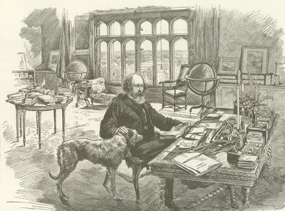 Tennyson ve své knihovně od English School