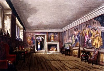 The Ante Room, Cotehele house, cca 1830-40 (barevné lito) od English School