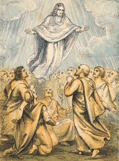 The Ascension (barevná rytina) od English School